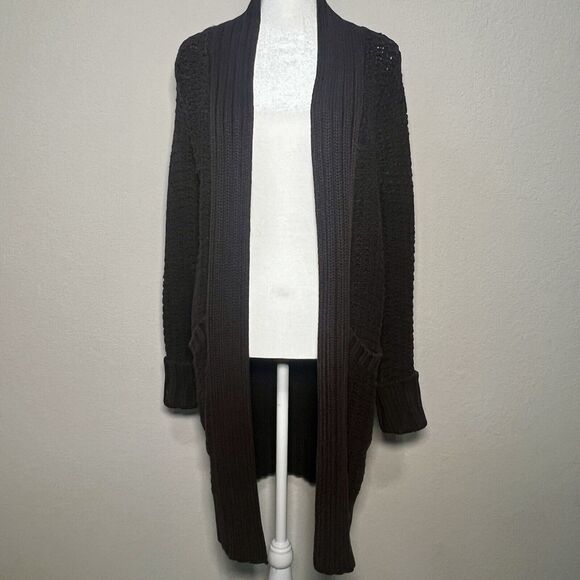 MODA INTERNATIONAL Cardigan - Women’s - Small Cable Knit Cardigan - Brown - Picture 1 of 8